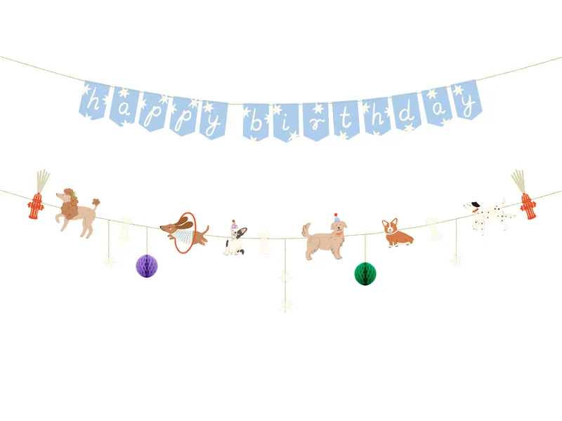 Grinalda Happy Birthday 210cm Cães