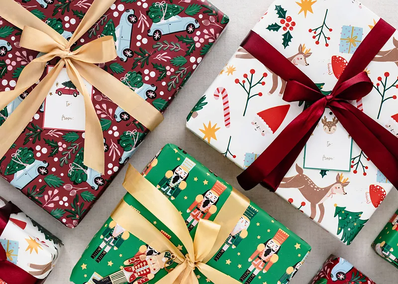 Papel de embrulho 70x200cm Natal