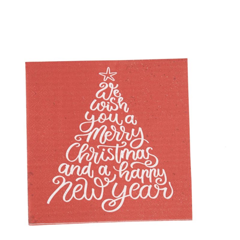 20 Guardanapos 32,5cm 2 Folhas Árvore de Natal