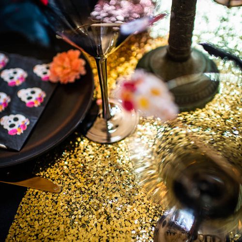 Corredor de mesa Dourado Glitter 28cmx3m 