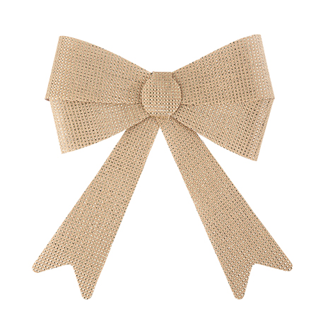 Laço de Juta e Fios Metálicos Dourados 30x35cm