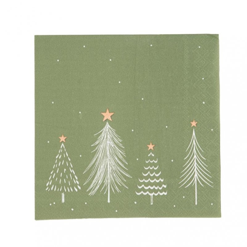 20 Guardanapos 32,5cm Verdes Natal