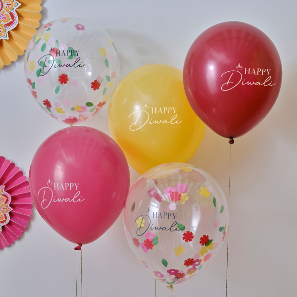 5 Balões Latex Happy Diwali