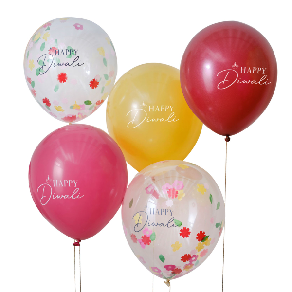5 Balões Latex Happy Diwali