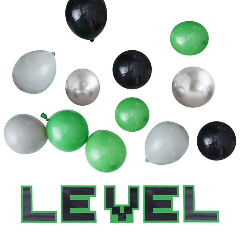 40 Balões Latex 5'' e Letras 'LEVEL' Gaming