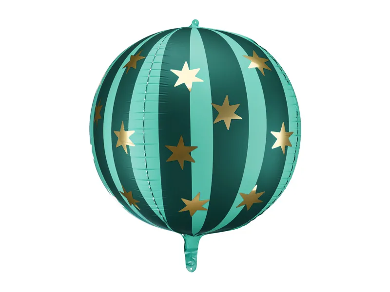Balão Foil 75cm Bola Verde com Estrelas
