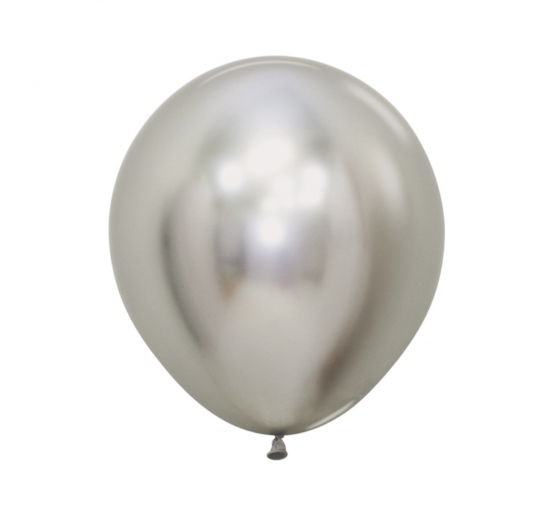 15 Balões latex R18 (45cm) - Reflex Silver - 981