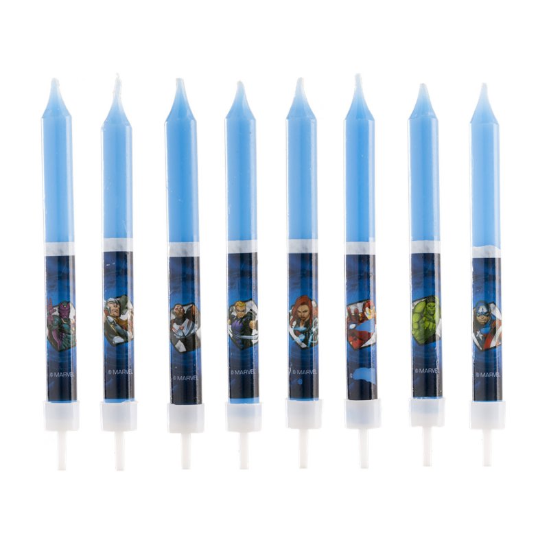 8 Velas de Aniversário 9cm Avengers