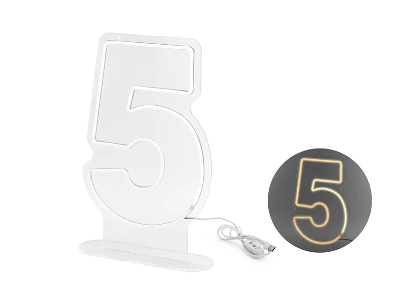 Número 5 em LED Neon 50cm