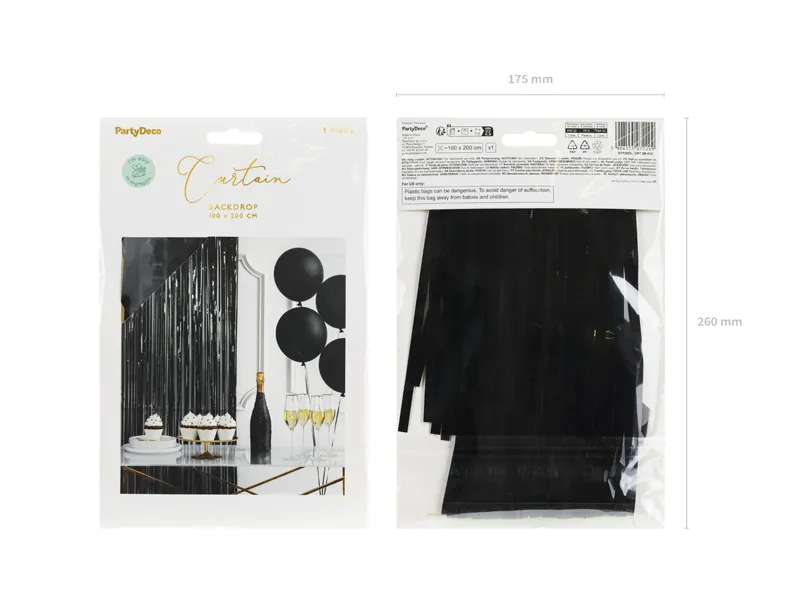 Cortina 100x200cm Preto