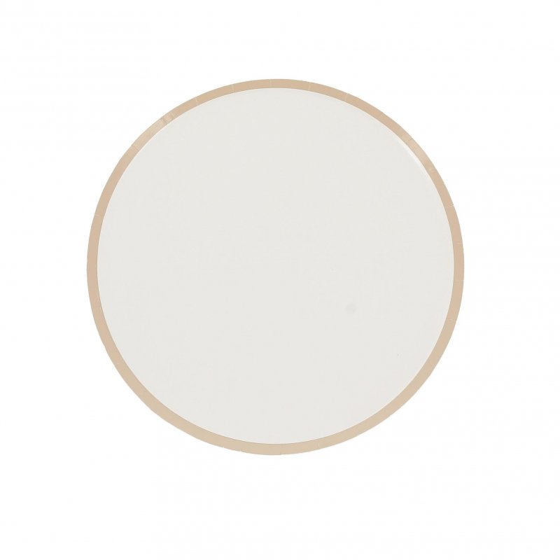 6 Pratos 22,5cm Creme e Camel