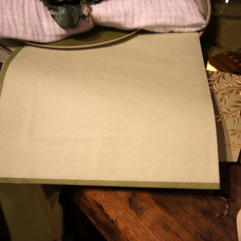 10 Guardanapos 33cm Verde Cinza e Sálvia