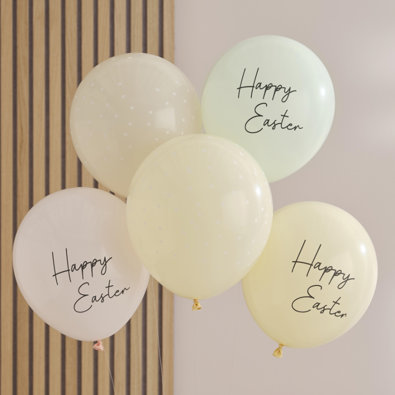 5 Balões Latex Happy Easter