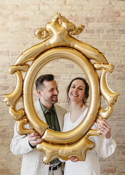 Balão Foil Moldura Dourada