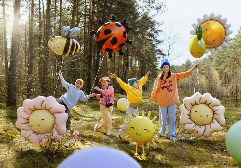 Balão Foil 104cm Flor Rosa Blush - Walking Balloon