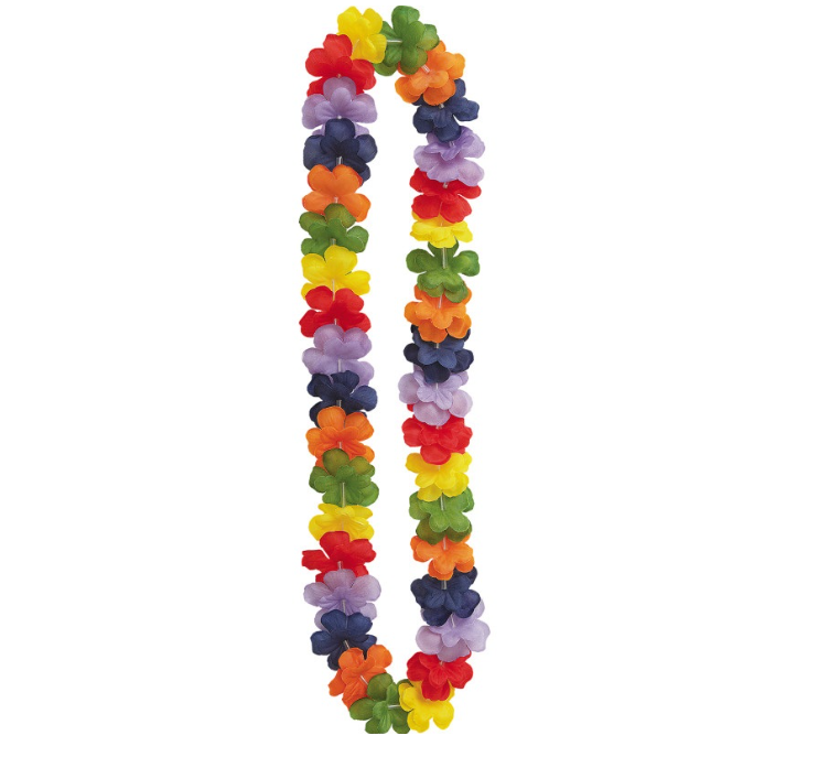 25 Colar Flores Arco-íris 40'' Luau