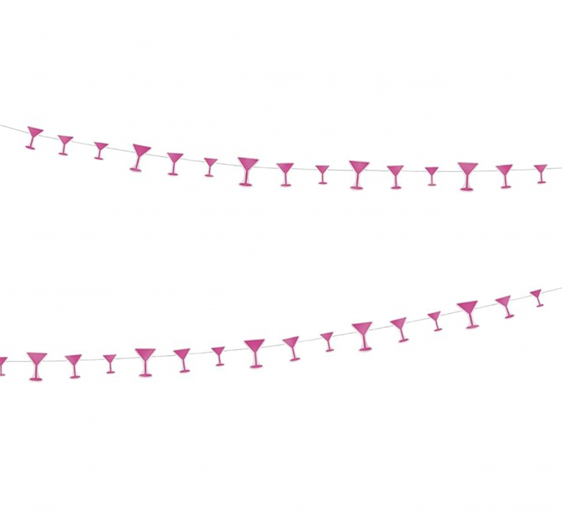 Grinalda Papel 2,74m Copos Cocktail Martini