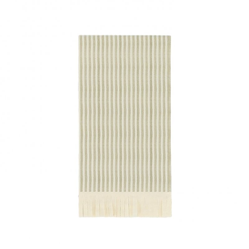 10 Guardanapos 20x40cm Riscas e Franjas - Taupe e Bege
