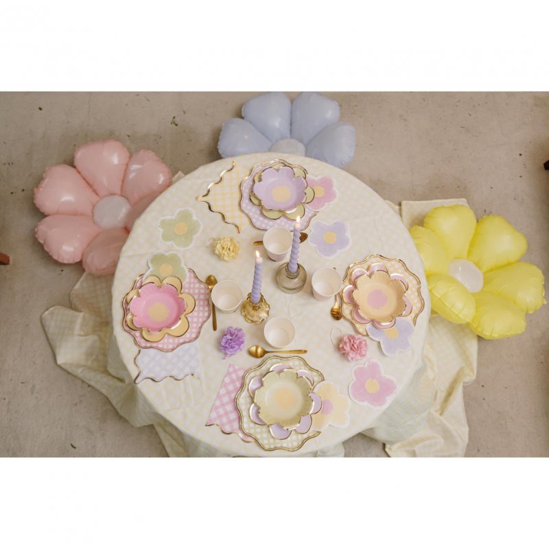 3 Balões Foil 77x66cm Margaridas - Rosa, Lilás e Amarela