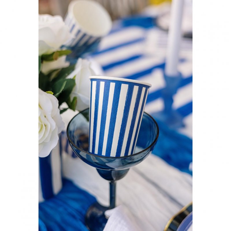 6 Copos 255ml Mix&Match - Riscas Azuis