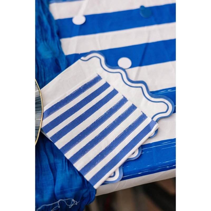 15 Guardanapos 24cm Mix&Match - Riscas Azuis