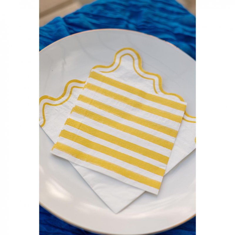 15 Guardanapos 24cm Mix&Match - Riscas Amarelas