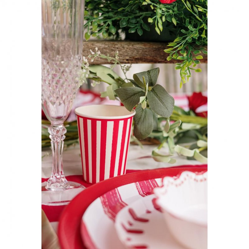 6 Copos 255ml Mix&Match - Riscas Vermelhas