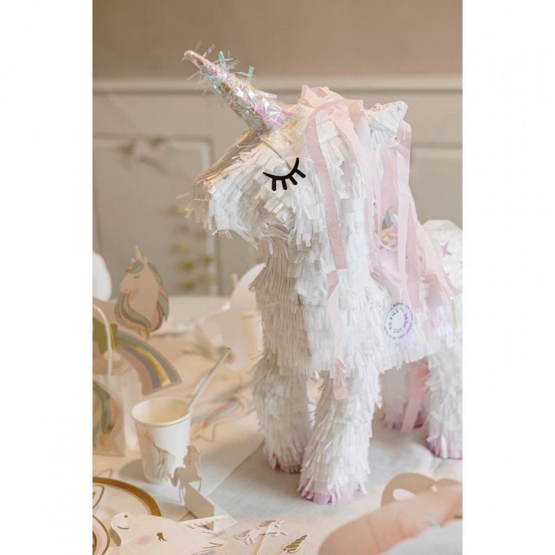 Pinhata 3D 34x53x15cm Unicórnio Iridescente Rosa