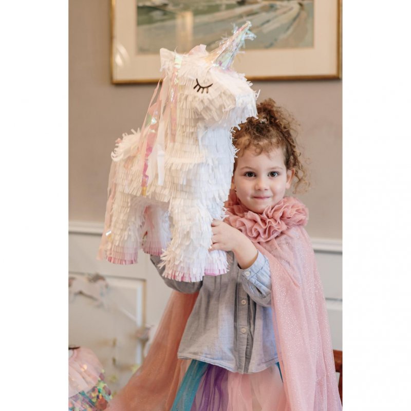 Pinhata 3D 34x53x15cm Unicórnio Iridescente Rosa