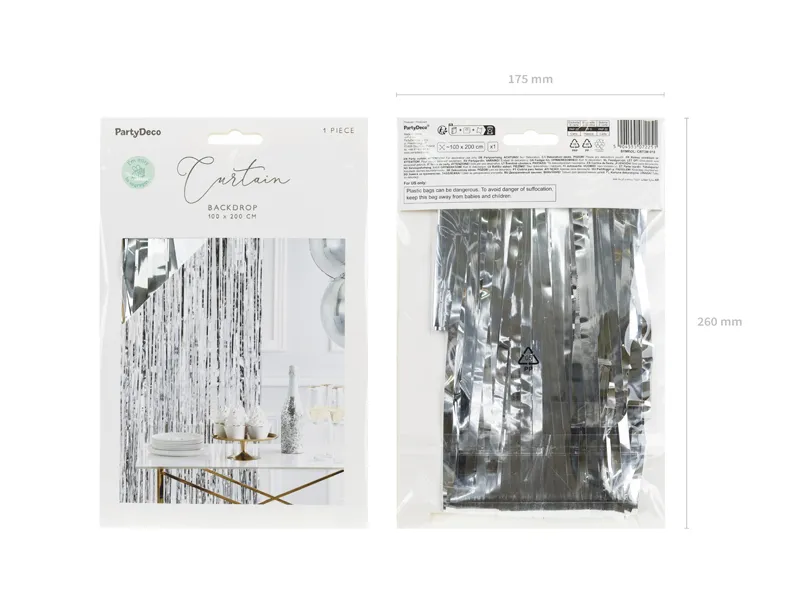 Cortina 100x200cm Prateado