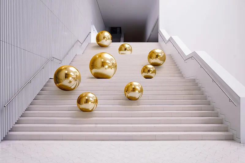 Mirror Ball PVC 90cm Dourado