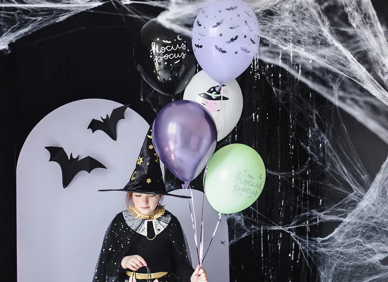 6 Balões Látex 30cm Bruxas & Morcegos - Halloween