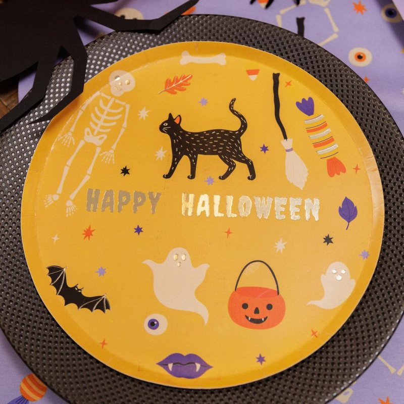 8 Pratos 23cm Sweet Spells Halloween