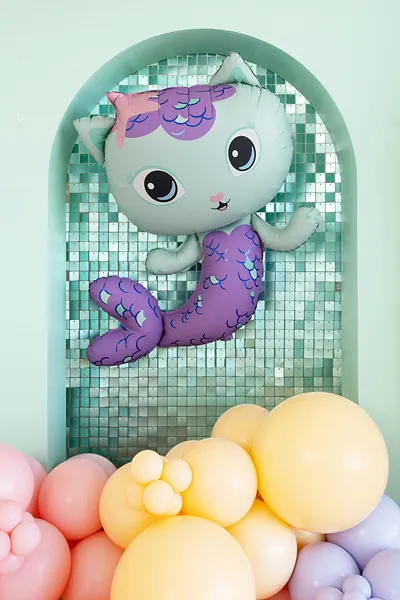 Balão Foil 80x82cm Mercat - Sereia Gato Gabby's Dollhouse