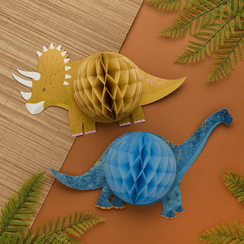 2 Decorações Honeycombs Party Dinosaur