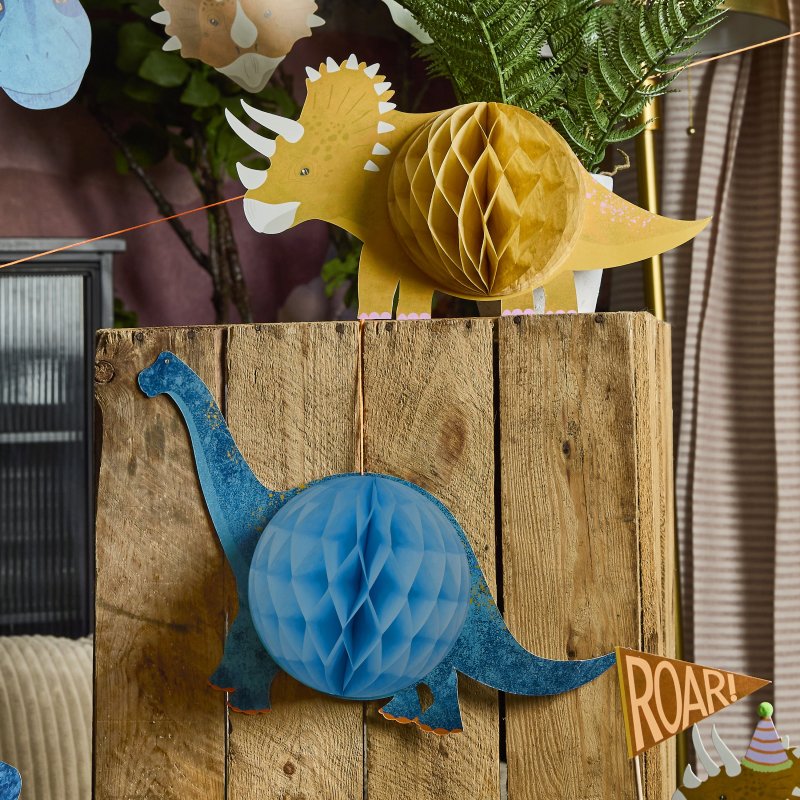 2 Decorações Honeycombs Party Dinosaur