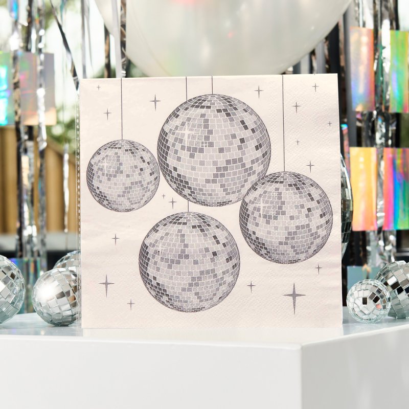 16 Guardanapos 16,5cm Disco Ball