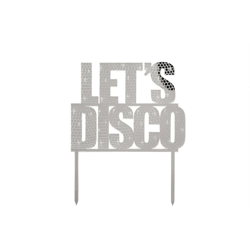 Topo de Bolo Acrílico Let's Disco - Disco Ball