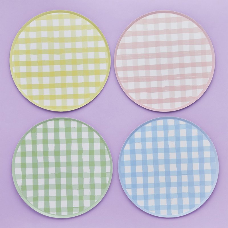 8 Pratos 22,5cm Gingham