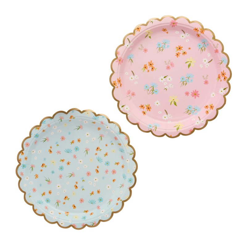 8 Pratos 22,5cm Floral
