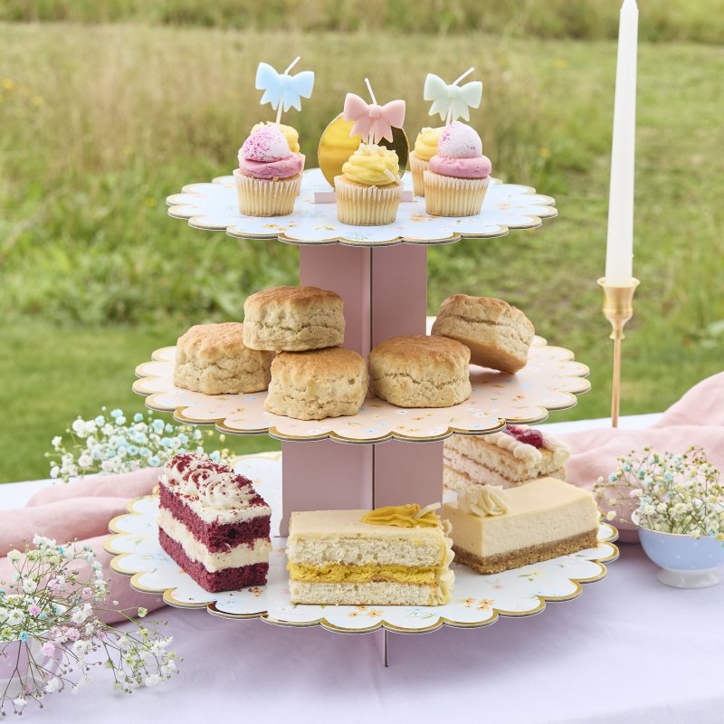 Cupcake Stand 34x35cm Floral