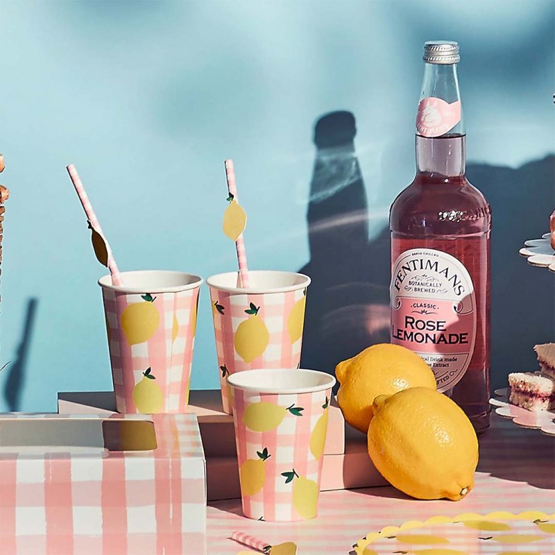 8 Copos 250ml Lemon & Gingham