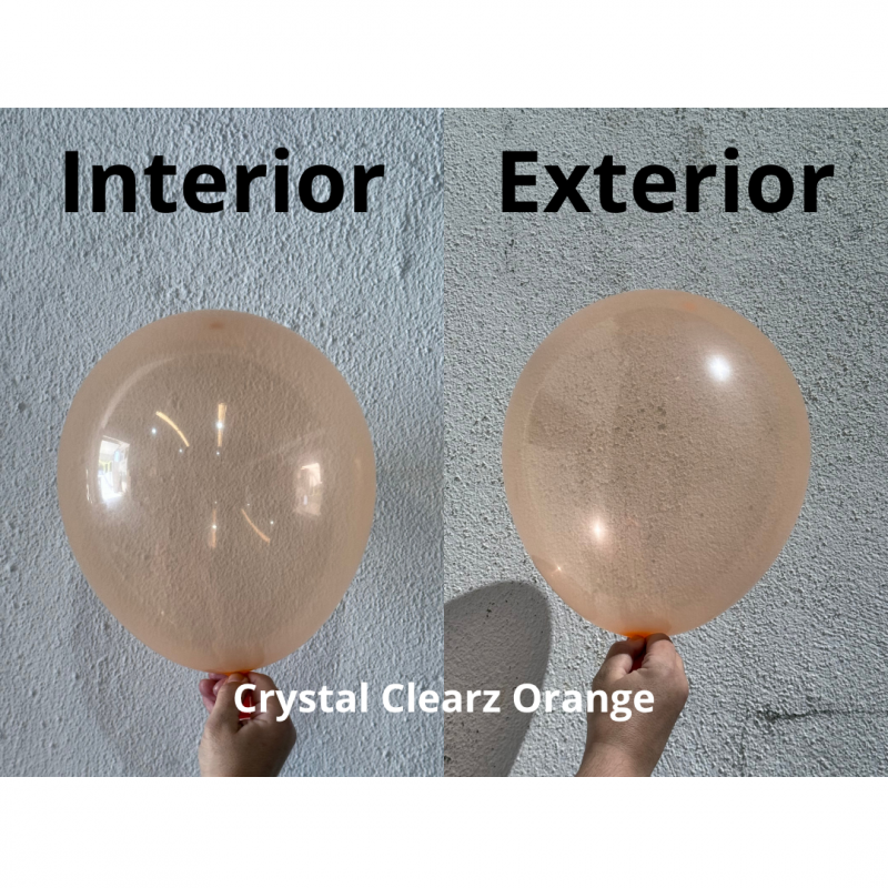 100 Balões latex 5'' (12cm) Crystal Clearz™ Orange