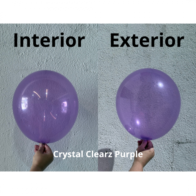 100 Balões latex 5'' (12cm) Crystal Clearz™ Purple