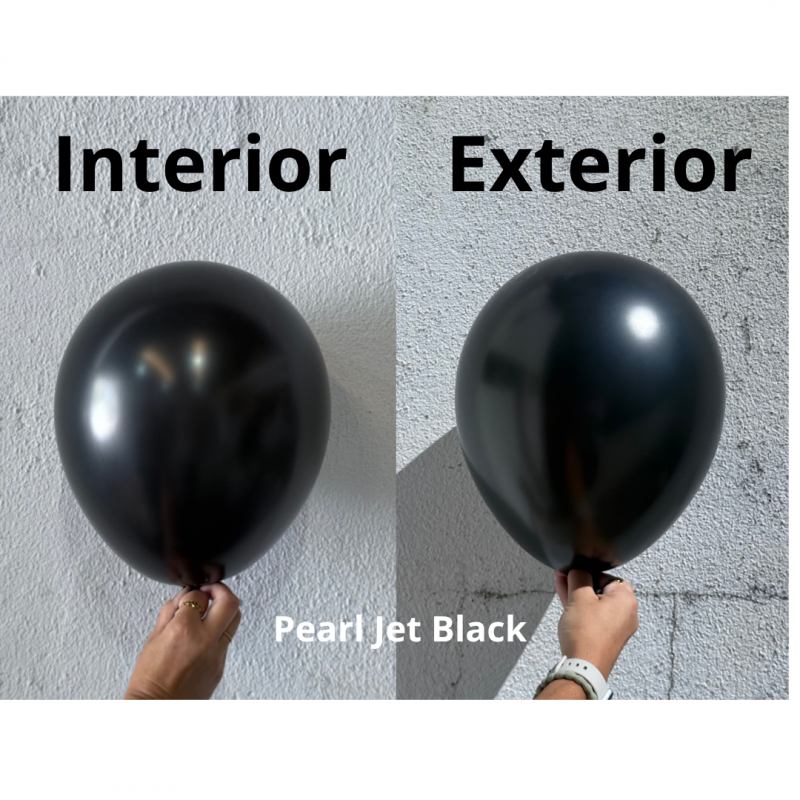 100 Balões latex 5'' (12cm) Pearl Jet Black