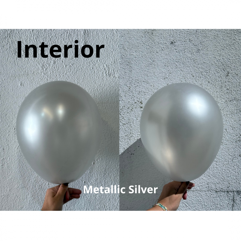 25 Balões latex 18'' (45cm) Metallic Silver