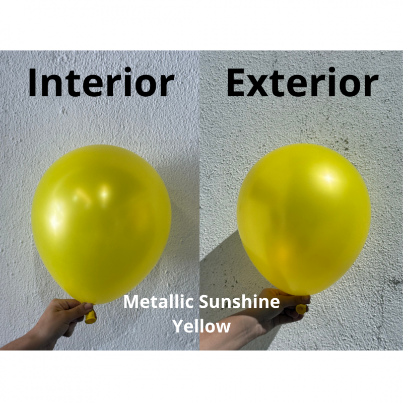 50 Balões latex 11'' (28cm) Metallic Sunshine Yellow