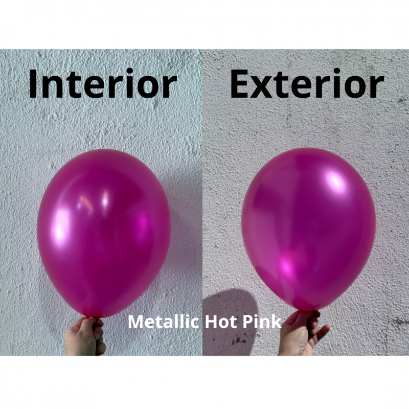 100 Balões latex 5'' (12cm) Metallic Hot Pink
