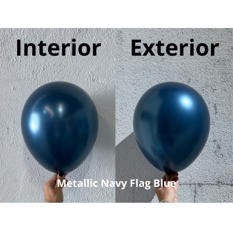 25 Balões latex 18'' (45cm) Metallic Navy Flag Blue