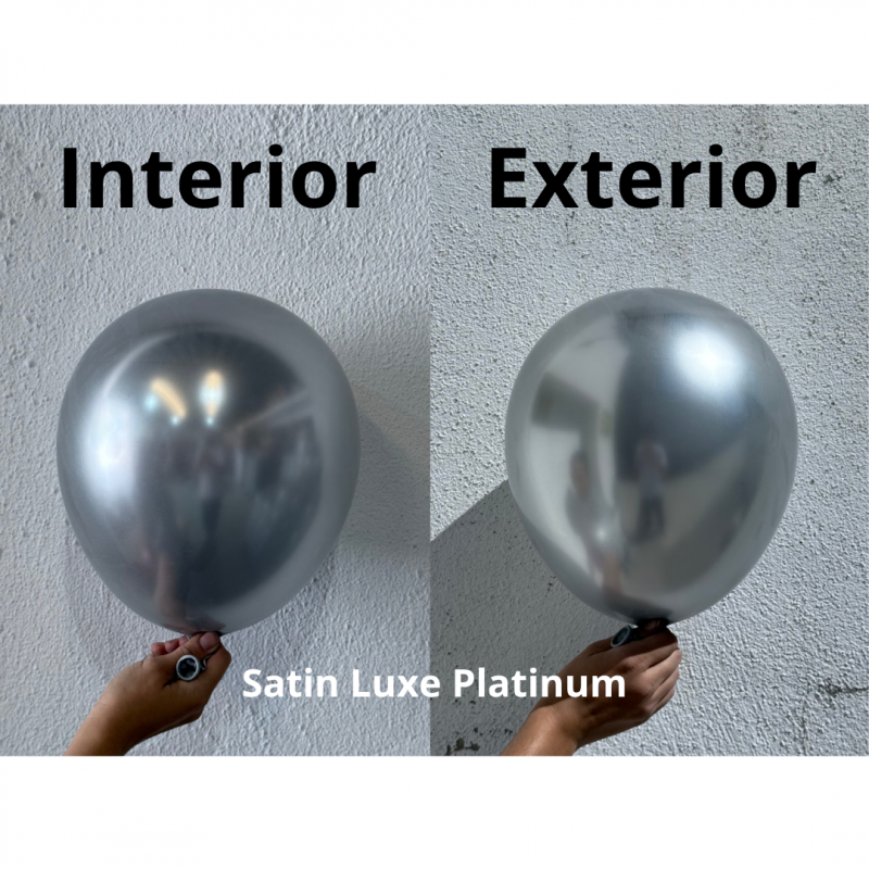 50 Balões latex 11'' (28cm) Satin Luxe™ Platinum